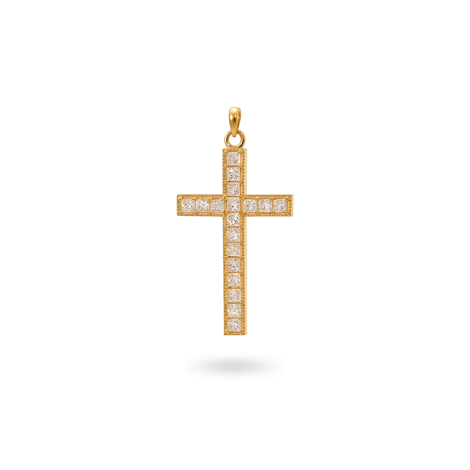 14K Como Diamond Cross Necklaces IceLink-CAL 14K Gold  